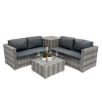 Rattan Modular 6 Piece Furniture Set | Grey