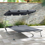 Garden Double Hammock Sun Lounger Day Bed Canopy 2 Pillows