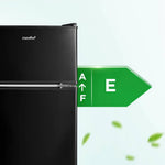 87l Mini Fridge Freezer, 2-door Refrigerator With Led Light, Shelves, Drawer & Adjustable Thermostat | Black