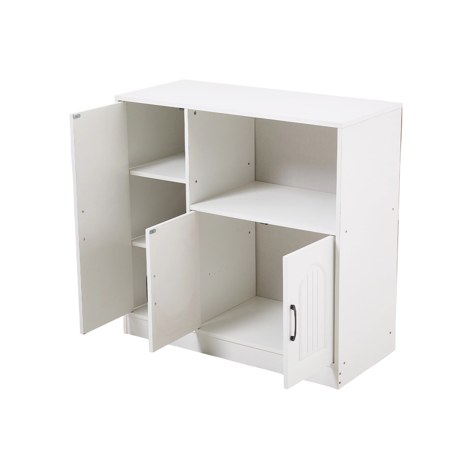 Breeins Wooden Sideboard Storage Cabinet With Microwave Counter Organizer