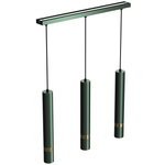 Joker Contemporary Pendant Lamp 3xgu10 Hand Made Cylindrical Style Light | Green & Gold