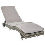 Outdoor Reclining Lounge Chair W/ Wheels - Grey