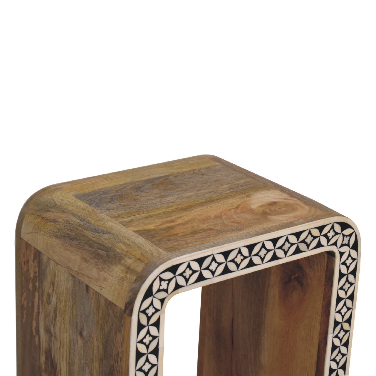 Solid Mango Wood Edessa Bone Inlay End Table