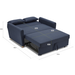 2-seater Pull Out Sofa Bed - Convertible Sleeper Sofa | Blue