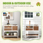 Wooden Tortoise House W/ Run, Shelter, Shelf, Lamp Holder