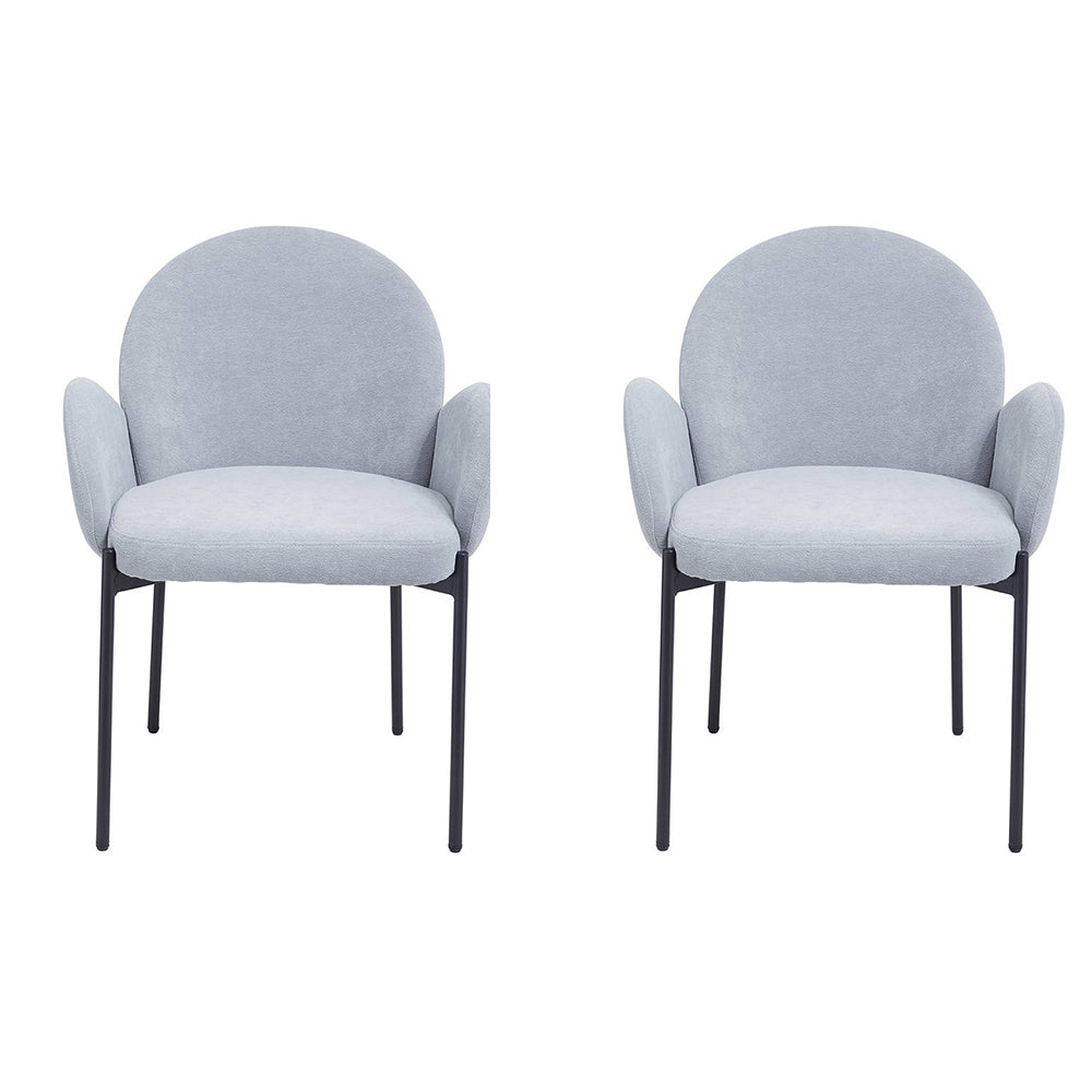 2pcs Upholstered Dining Chairs With Armrest