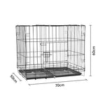 Wire Dog Crate With 2 Doors And Tray | Large | Black