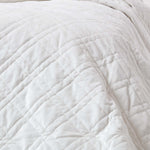 Paragon Diamond Pattern Geometric Velvet Bedspread | 200cm x 200cm | Cream