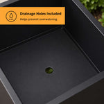 Nicoman Black Metal Cube Planter 50x50x50cm Galvanised Steel Outdoor & Indoor Plant Pot