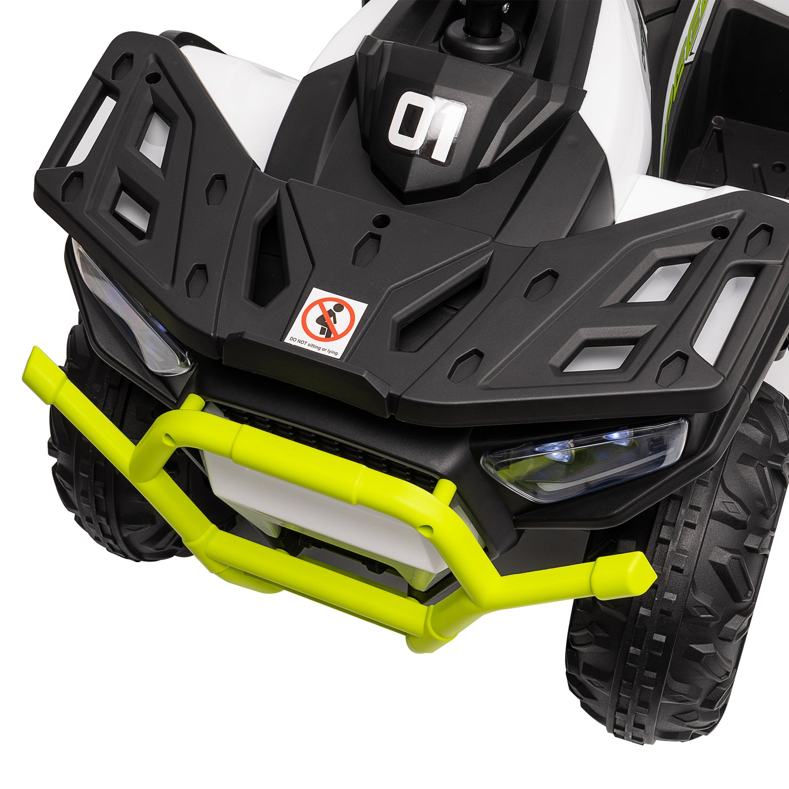 12v Kids Electric Ride On Atv W/ Spring Suspension, Storage Basket | Green