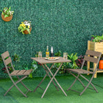 3 Pcs Foldable Garden Bistro Set Folding Table And Chairs