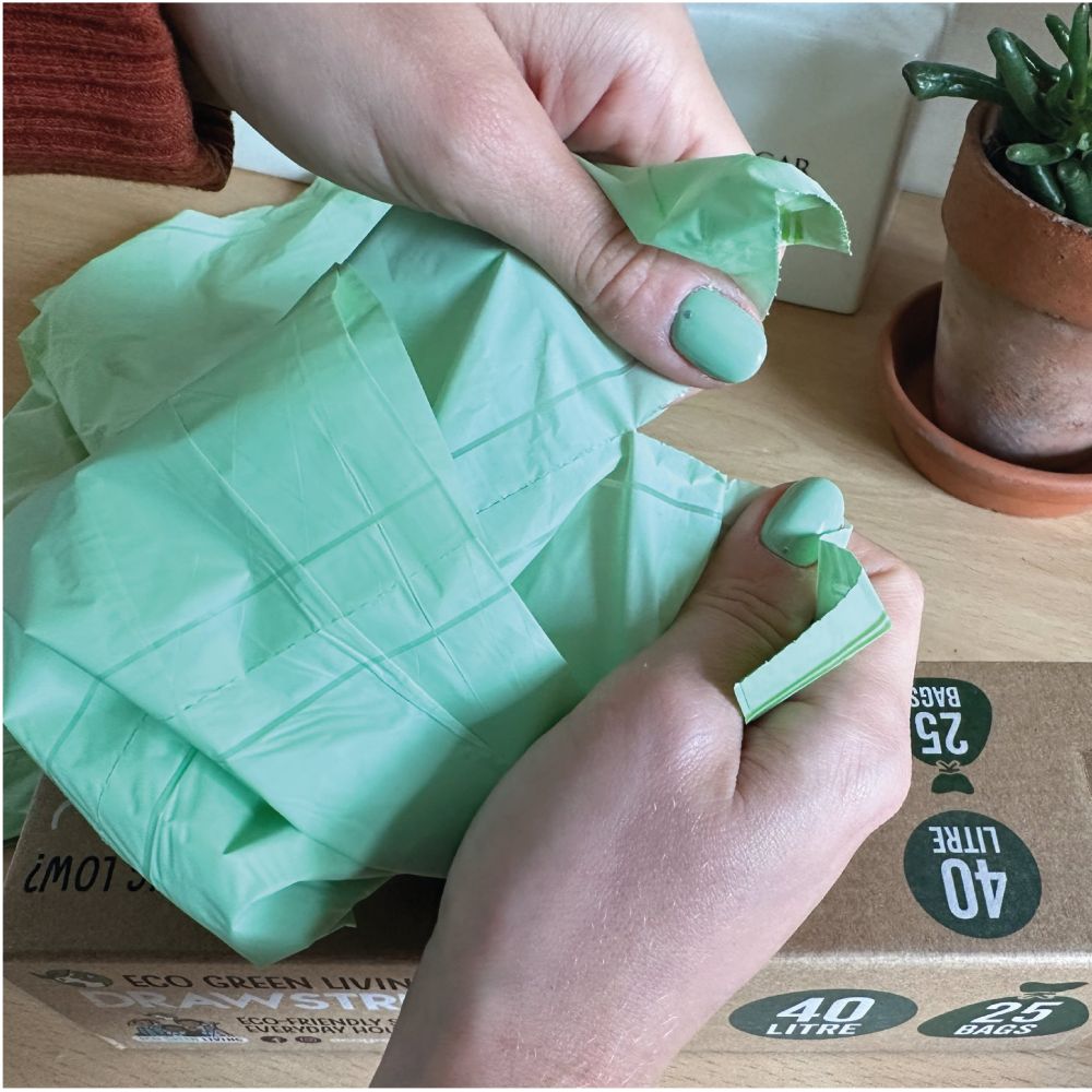 Compostable Drawstring Bin Bags  40 Litre (25 Bags)
