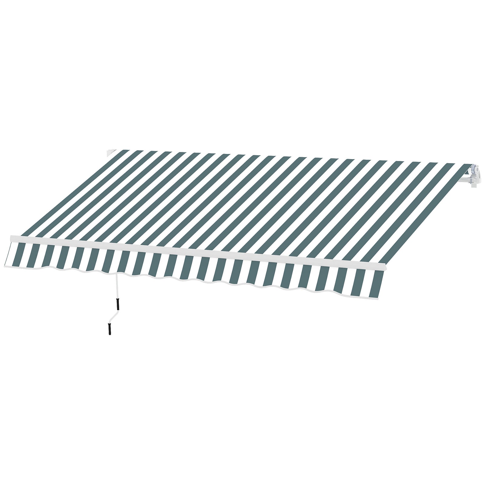 2.5x2m Garden Patio Manual Awning | Green & White