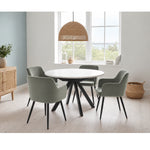 Indoor & Outdoor Living Harley Extendable Dining Table  With 4 Charlotte Velvet Chairs