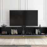 Ripple Duo Tv Unit 200cm - Fluted Design | Black