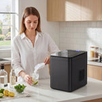 Countertop Ice Maker Machine Compact Ice Cube Maker With Scoop Black