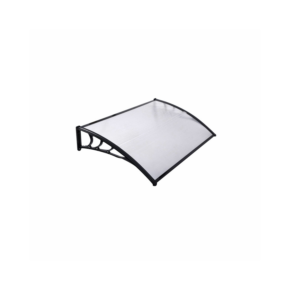 Window Door Awning Canopy With Brackets | Medium | Black