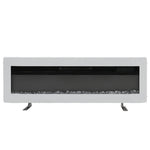 50-inch White Electric Fireplace, Wall Mounted/recessed Heater With 12-colour Flame & Freestanding Legs