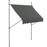 Free Standing Retractable Awning, Dark Grey | Large | Dark Gray