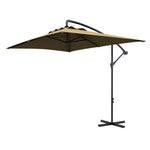 3m Cantilever Banana Parasol W/ Cross Base | Brown