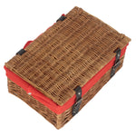 Wicker Double Steamed 35cm Empty Hamper Basket | Red