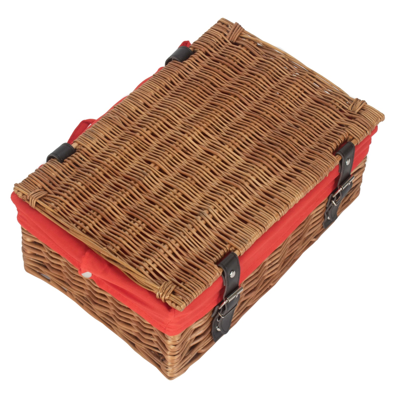 Wicker Double Steamed 35cm Empty Hamper Basket | Red