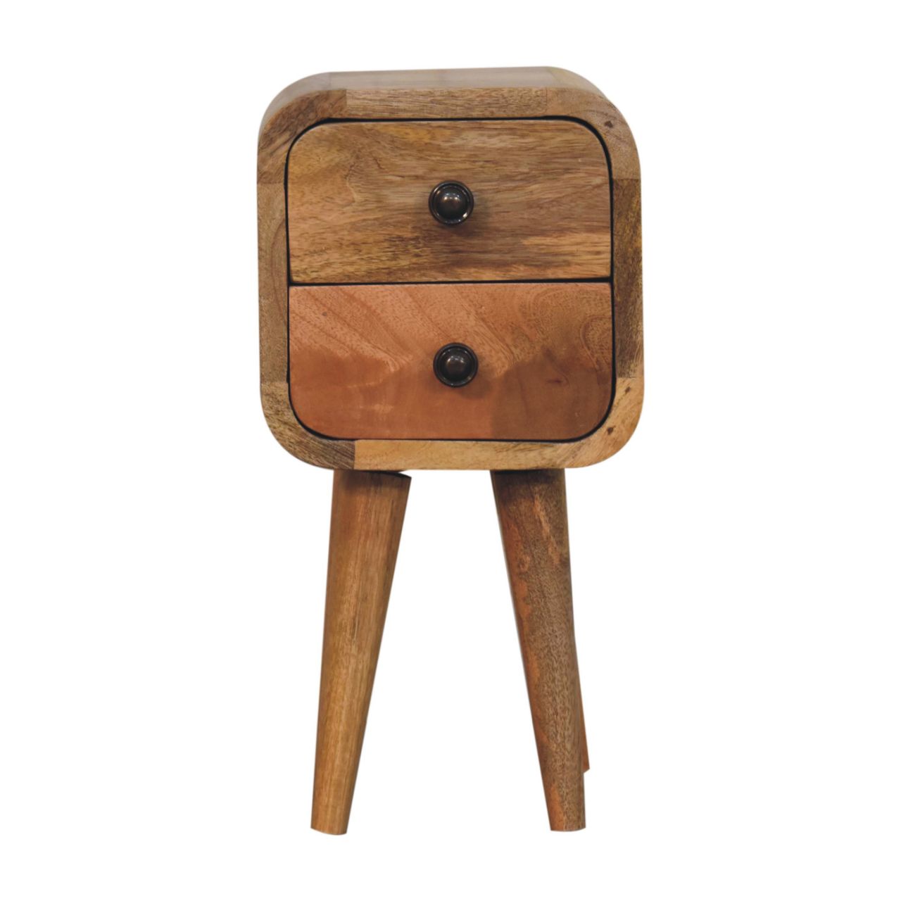 Solid Wood Extra Mini Curved Oak-ish Bedside