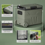 Camping Fridge Freezer Dual Zone, Portable Car Fridge | Large | Green