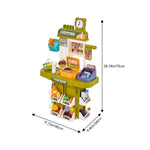 Children Pretend Supermarket Shopping Playset 38pcs Toy Accessory Set | Green