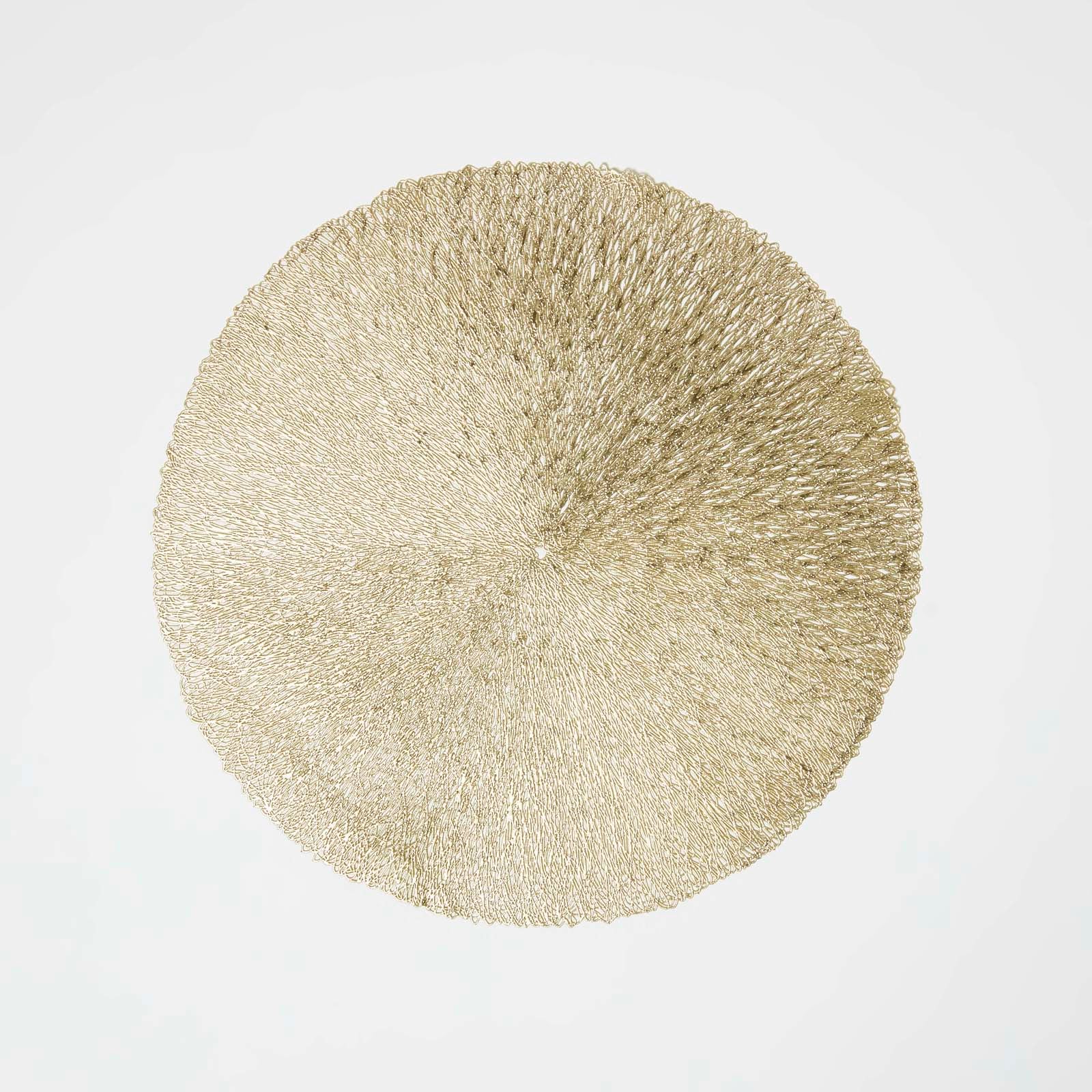 HOMESCAPES Set Of 4 Round Decorative Gold Placemats