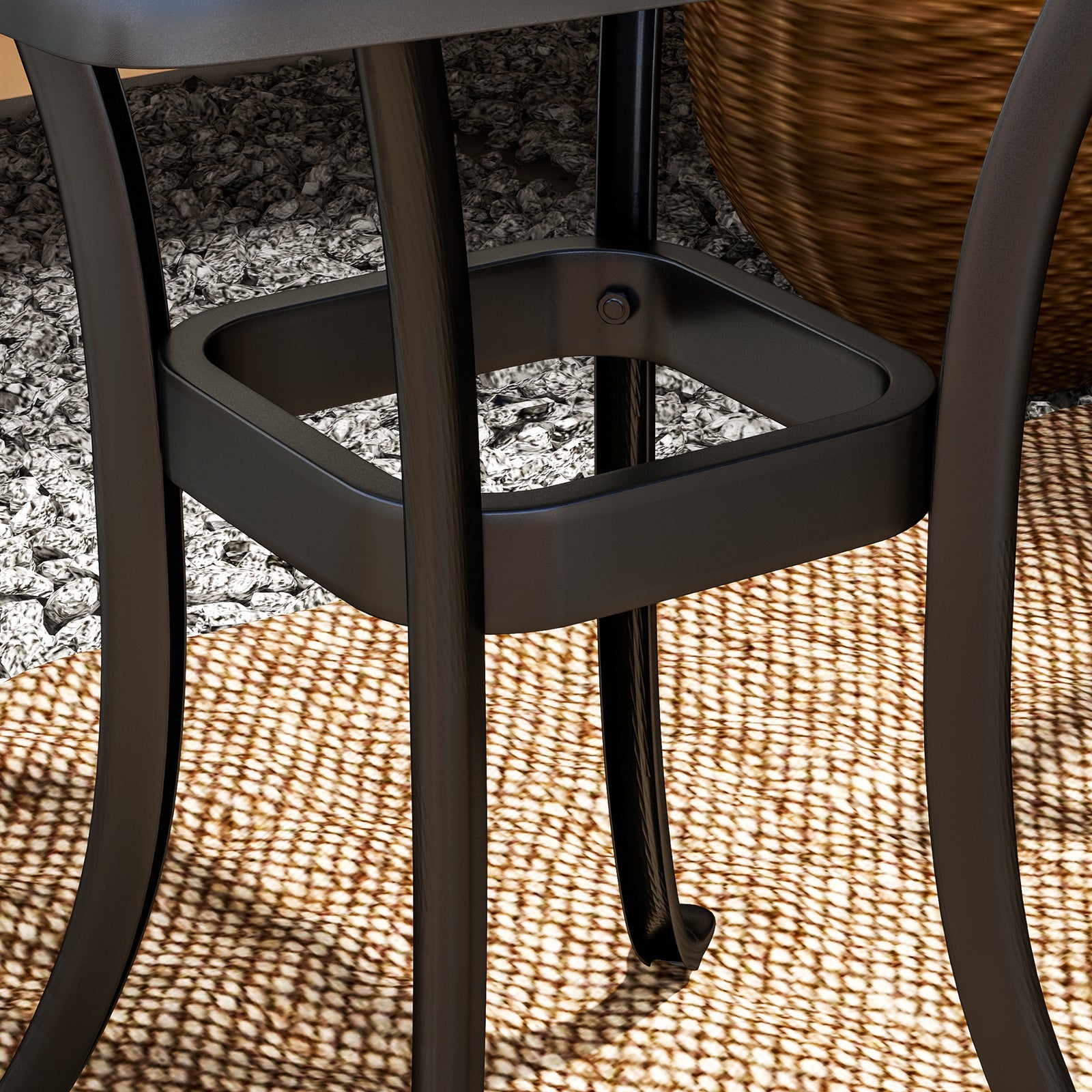 54 X 54cm Aluminium Garden Side Table W/ Umbrella Hole