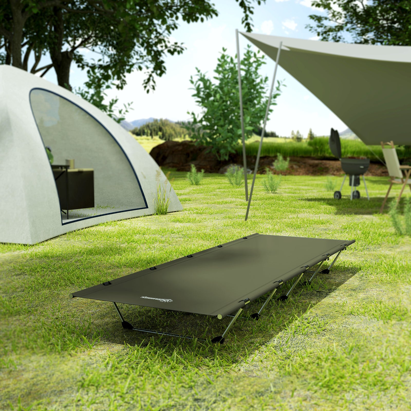 Lightweight Camping Cot Portable Compact Sleeping Bed | Green