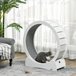Cat Treadmill, 30/39.4" Wooden Cat Running Wheel With Brake | Small | White