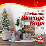 Christmas Storage Set Tree Bag And Ornament Bags Grey