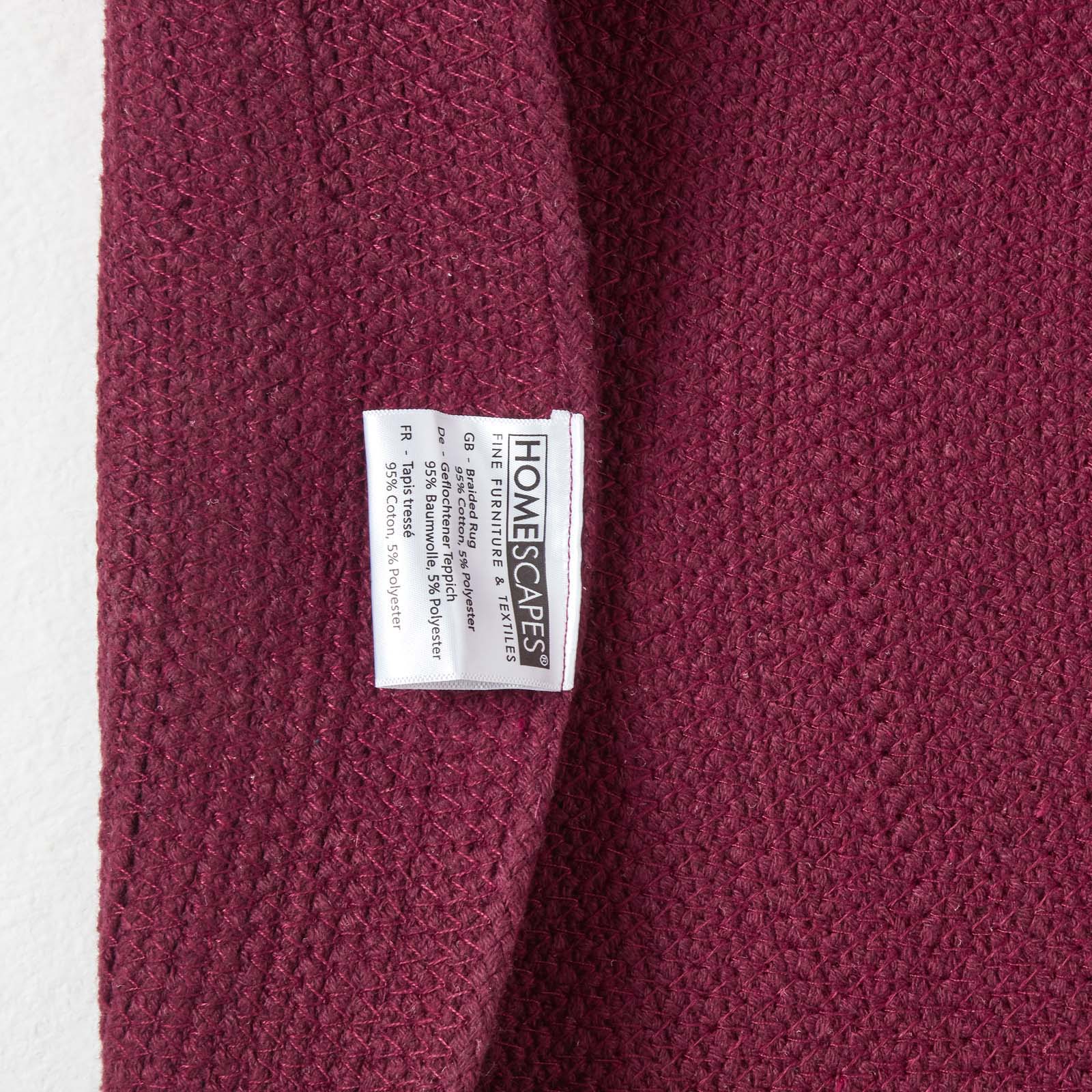 Handmade Woven Braided Oval Rug | 120cm | Plum
