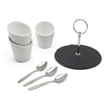 Snack Diping Cups Slate Tray Ceramic Appetizer Tapas Serving