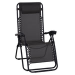 Metal Frame Zero Gravity Lounger W/ Head Pillow For Patio | Black