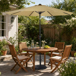 3m Garden Parasol Adjustable Tilting Parasol With Crank Handle With Classic Design Heavy-duty Round Base | One Size | Khaki