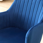 Stylish New York Dining Table Set with 4 Charlotte Velvet Chairs | Blue