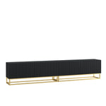 Ripple Duo Tv Unit 200cm - Fluted Design | Black