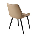 Set Of 2/4 Pu Leather Dining Chairs – Quilted Light Brown Upholstery, Wooden Frame, Metal Legs | Set of 2 | Light Brown
