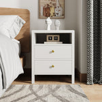Bedside Tables With Charging Station & Drawers | Set of 2 | White