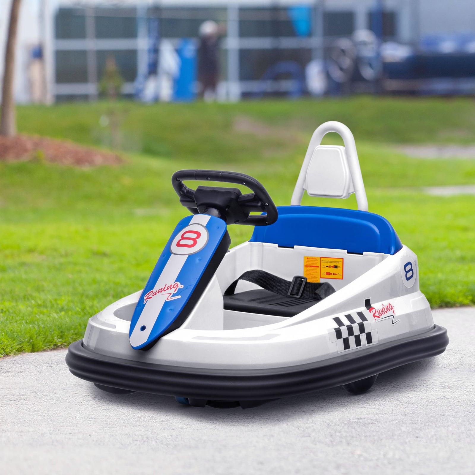 6v Kids Bumper Car, 360° Rotation Waltz Car W/ 2 Speeds | White