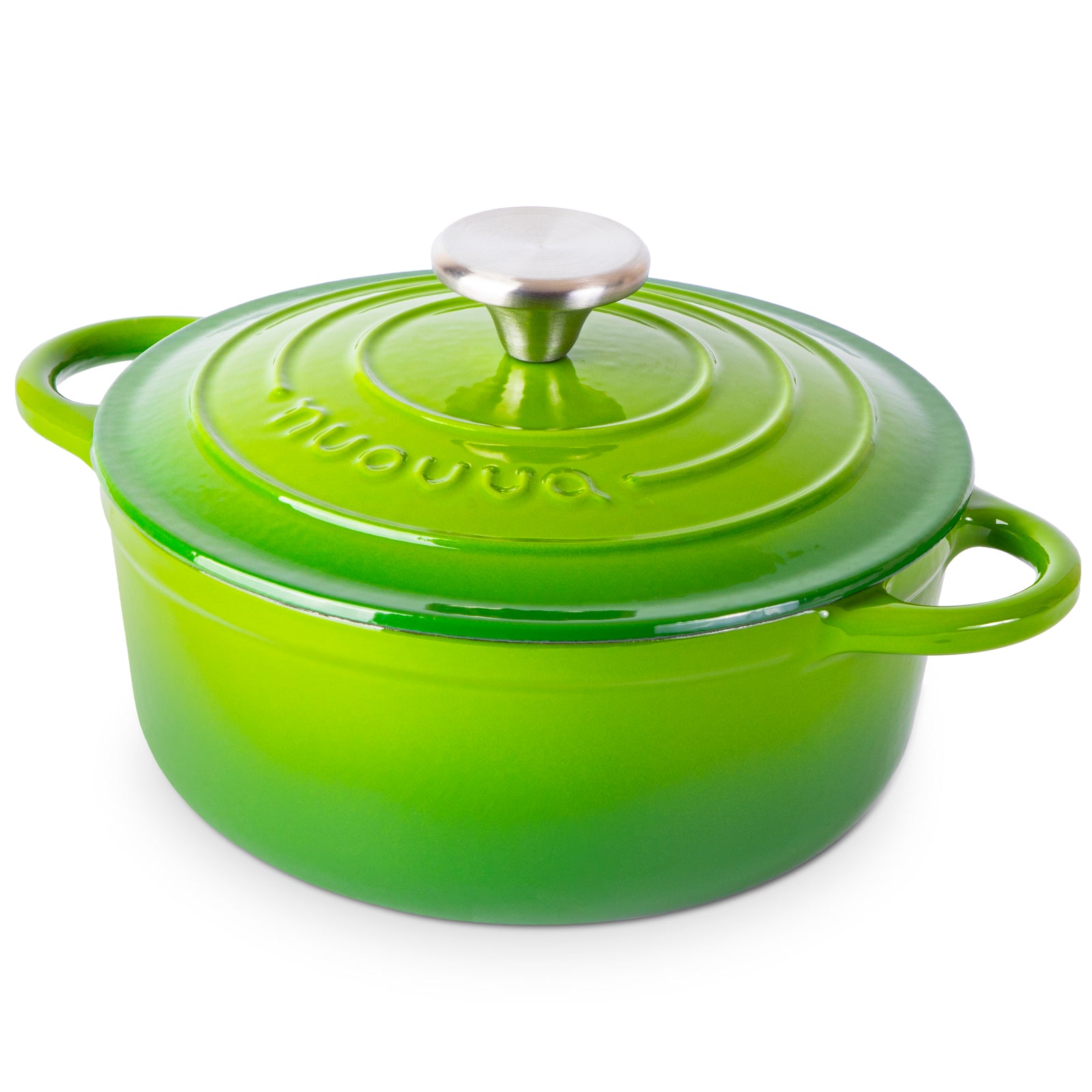 Cast Iron Dutch Oven Casserole Pot With Lid - 20cm (2l)  | Green