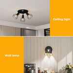Emitto 3-way Spotlight Ceiling Light Adjustable Vintage Black E14 Metal Fixture