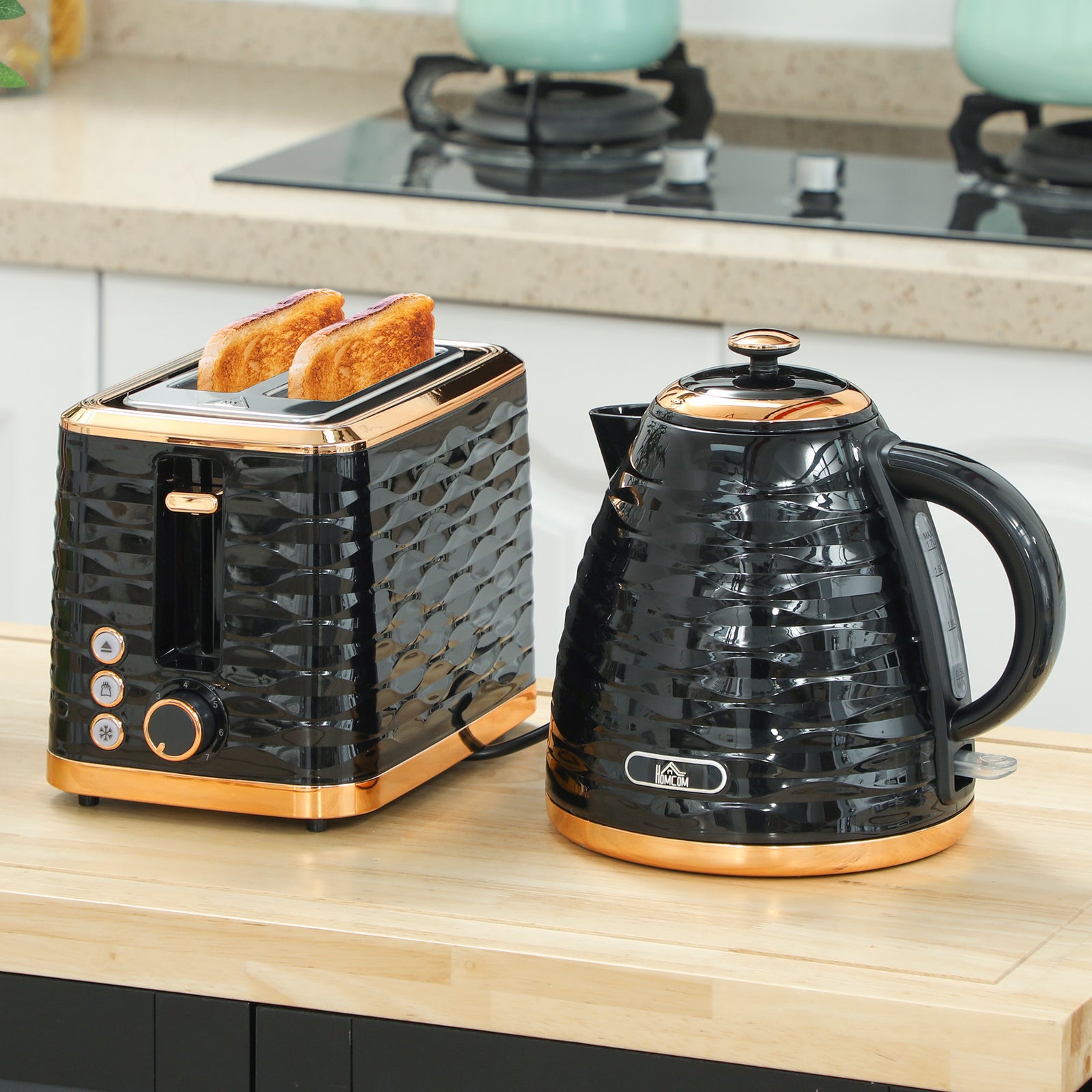 Rapid Boil Kettle & 2 Slice Toaster | Black