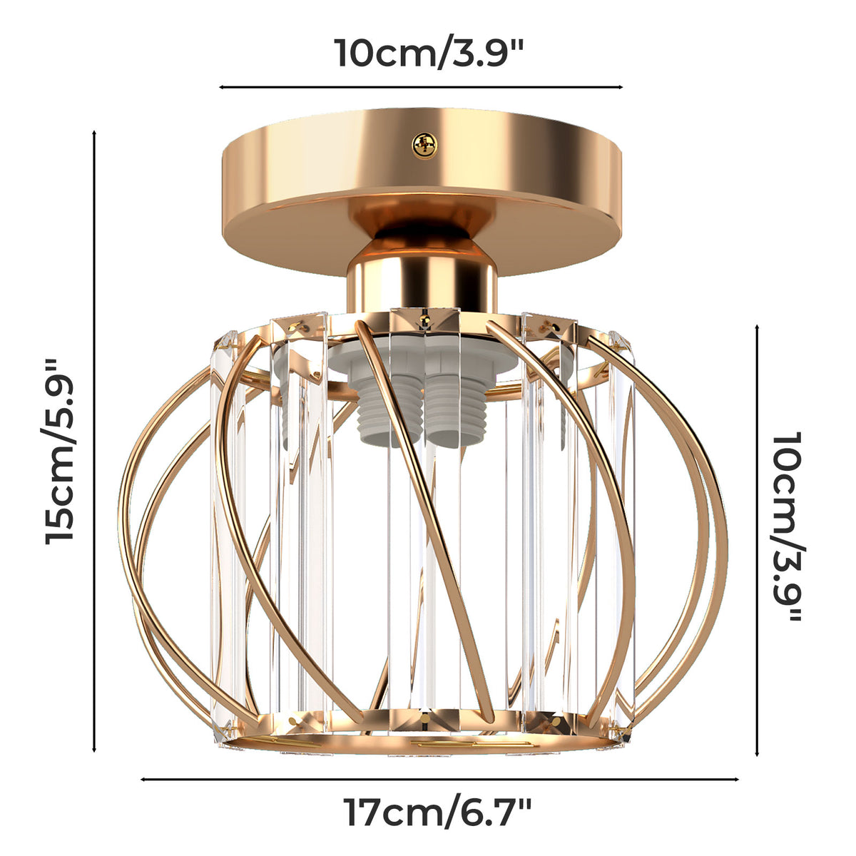 Emitto Crystal Ceiling Light Semi Flush Mount Chandelier Modern Hallway