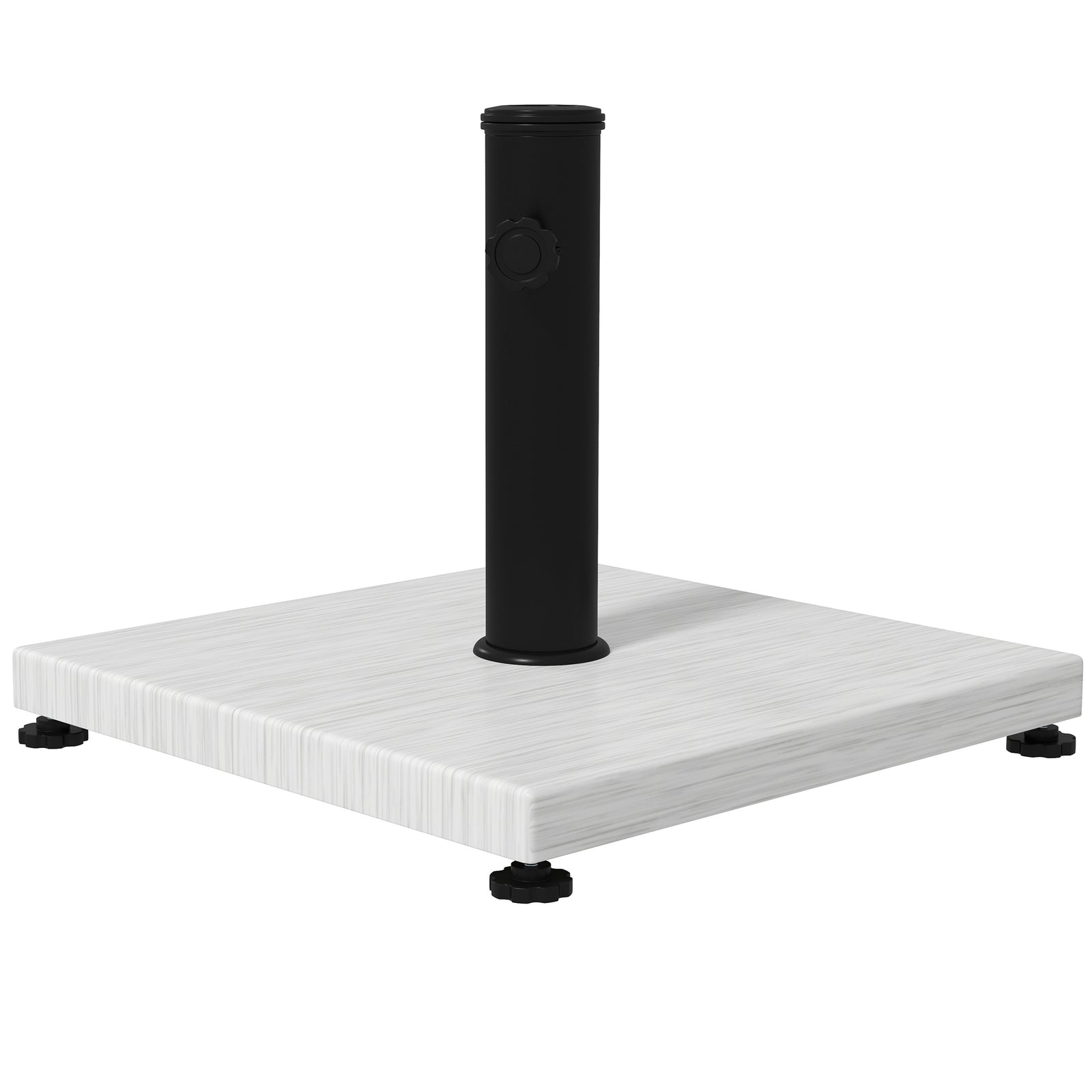 12kg Parasol Base Concrete W/ Adjustable Foot Pad, White
