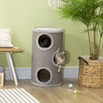 Cat Climbing Frame, Covered With Sisal, Cosy Platform - Light Grey