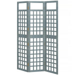 Outsunny 3-panel Garden Privacy Screen, Foldable Wooden Divider, Grey